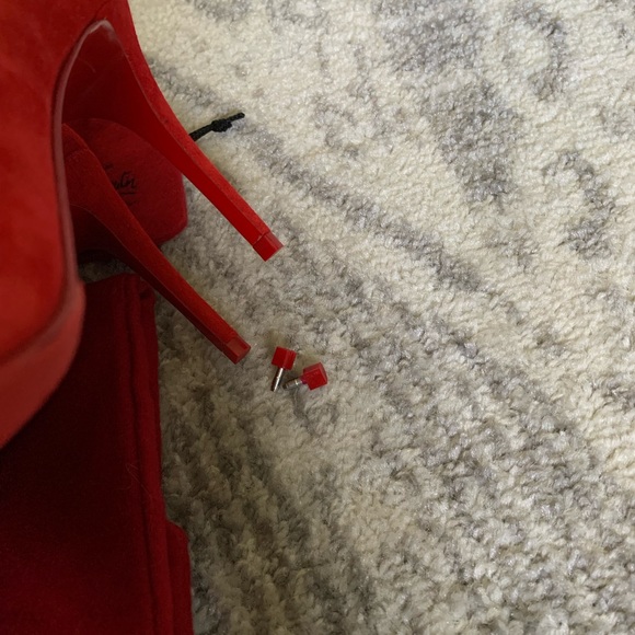 Louboutin 85mm red suede heels main image 14